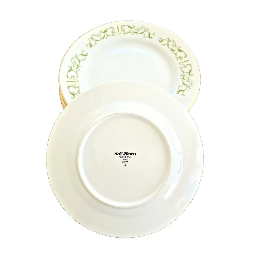 Bell Flower Fine China Japan 2999 3 Pc Place Setting Dinner Bowl Bread Plates